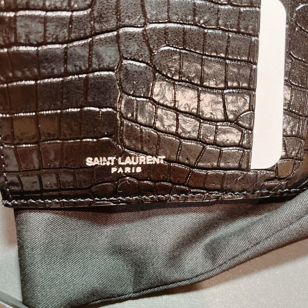 SAINT LAURENT Fragments crocodile effect leather zipped card holder coin case - Picture 5 of 7